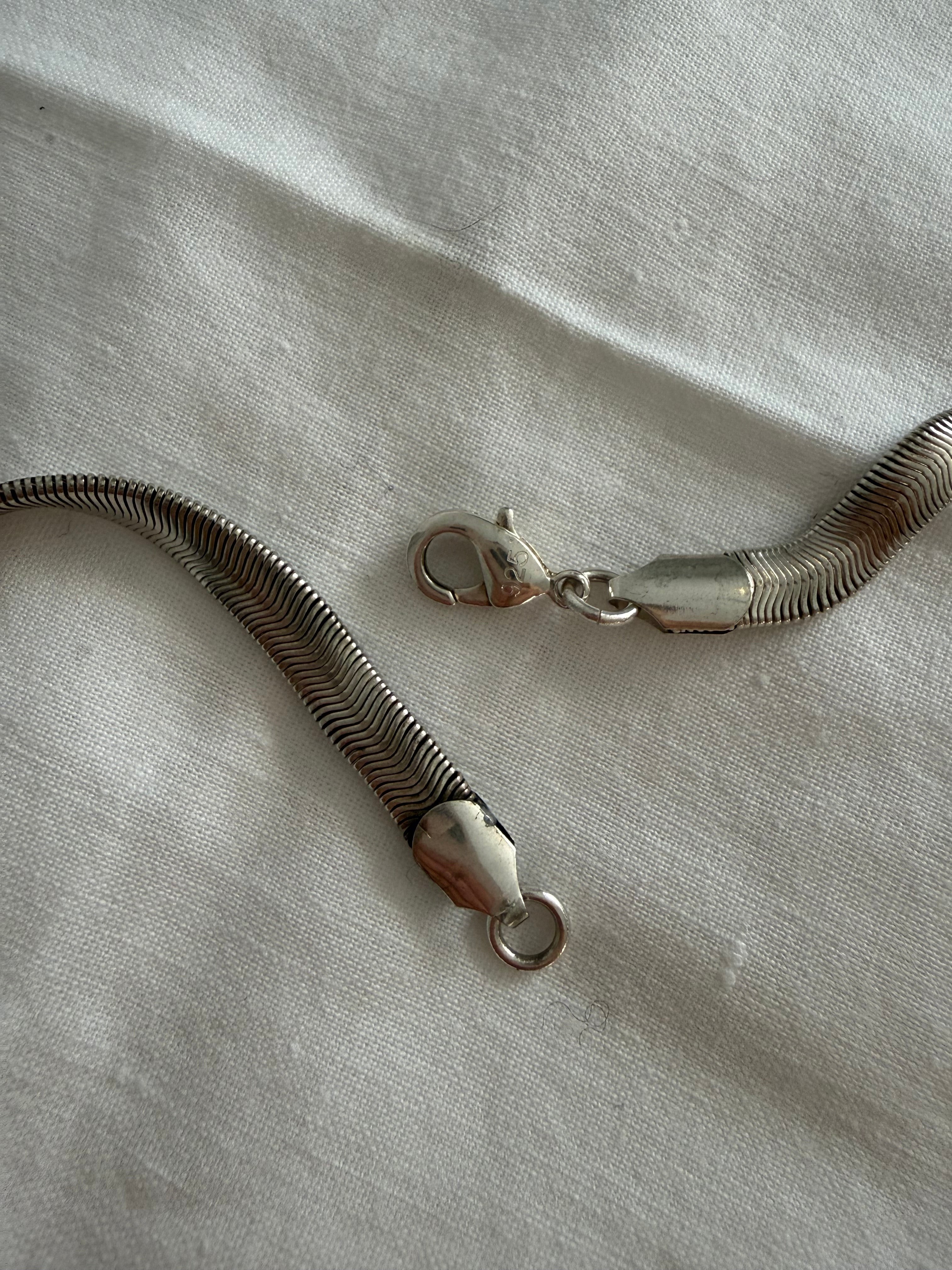 Vintage 90s herringbone necklace 925 silver