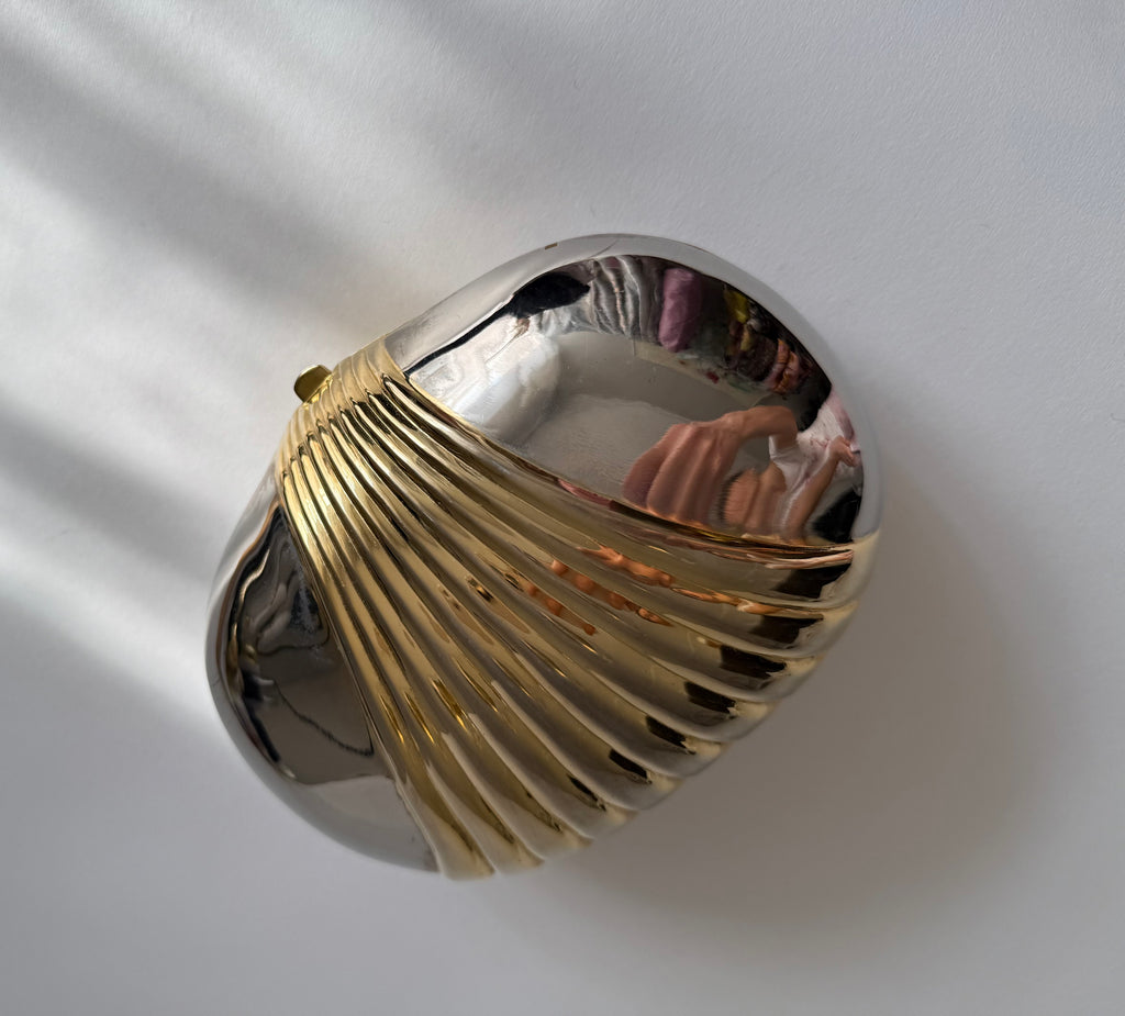 80s gold silver clutch