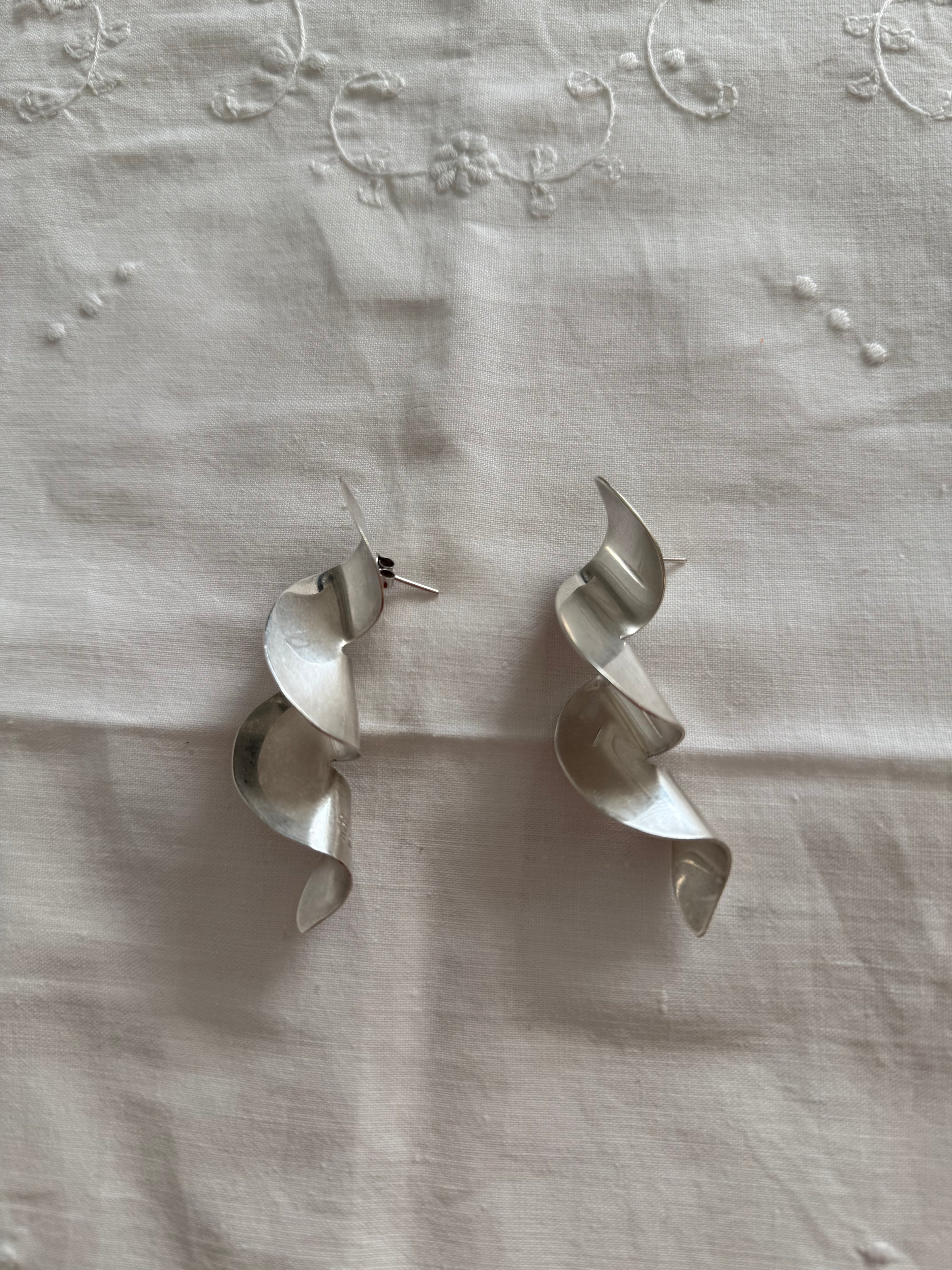 Silver 925 earrings 80s rare and unique