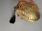Gold purse metal oval