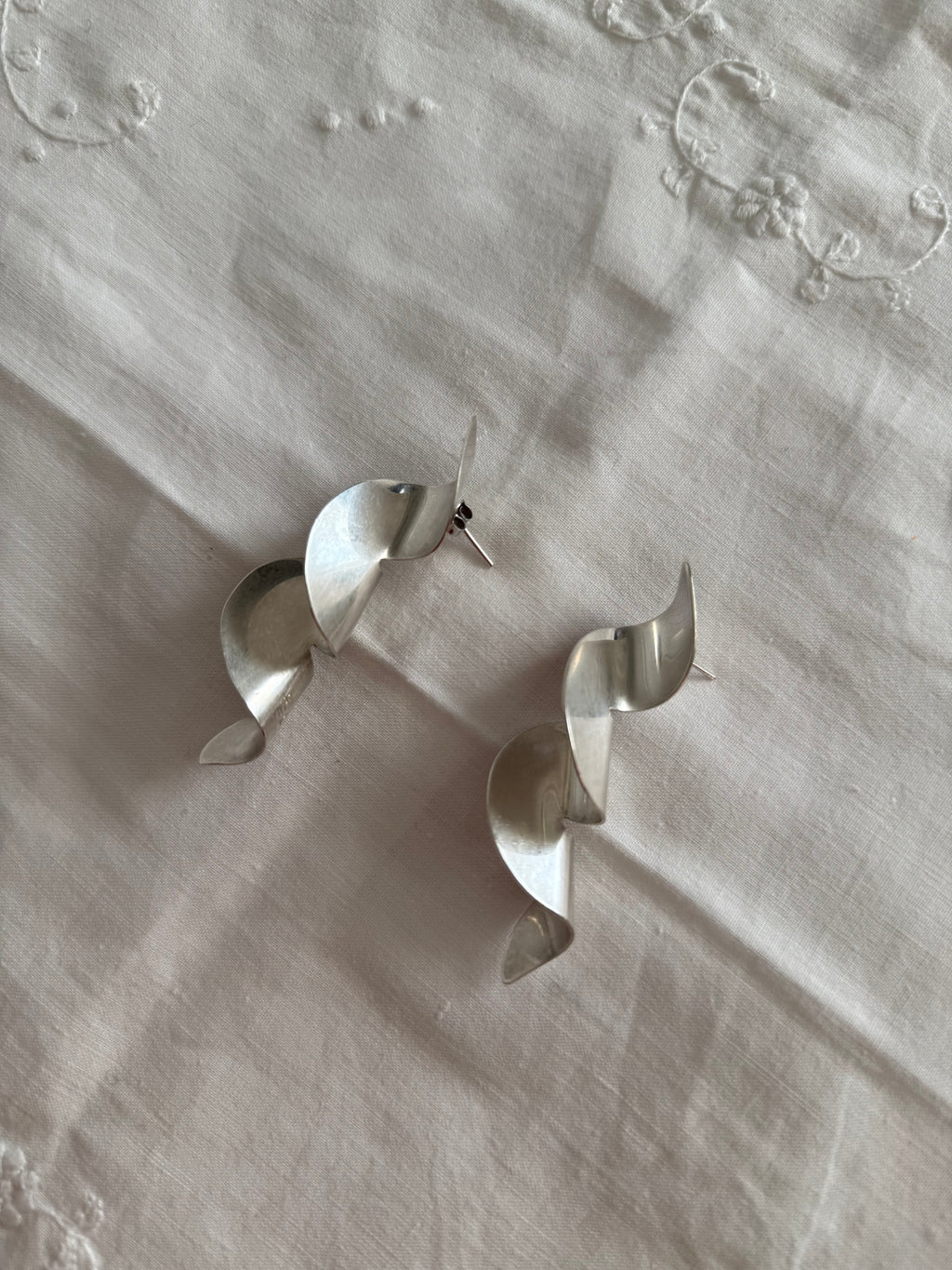 Silver 925 earrings 80s rare and unique