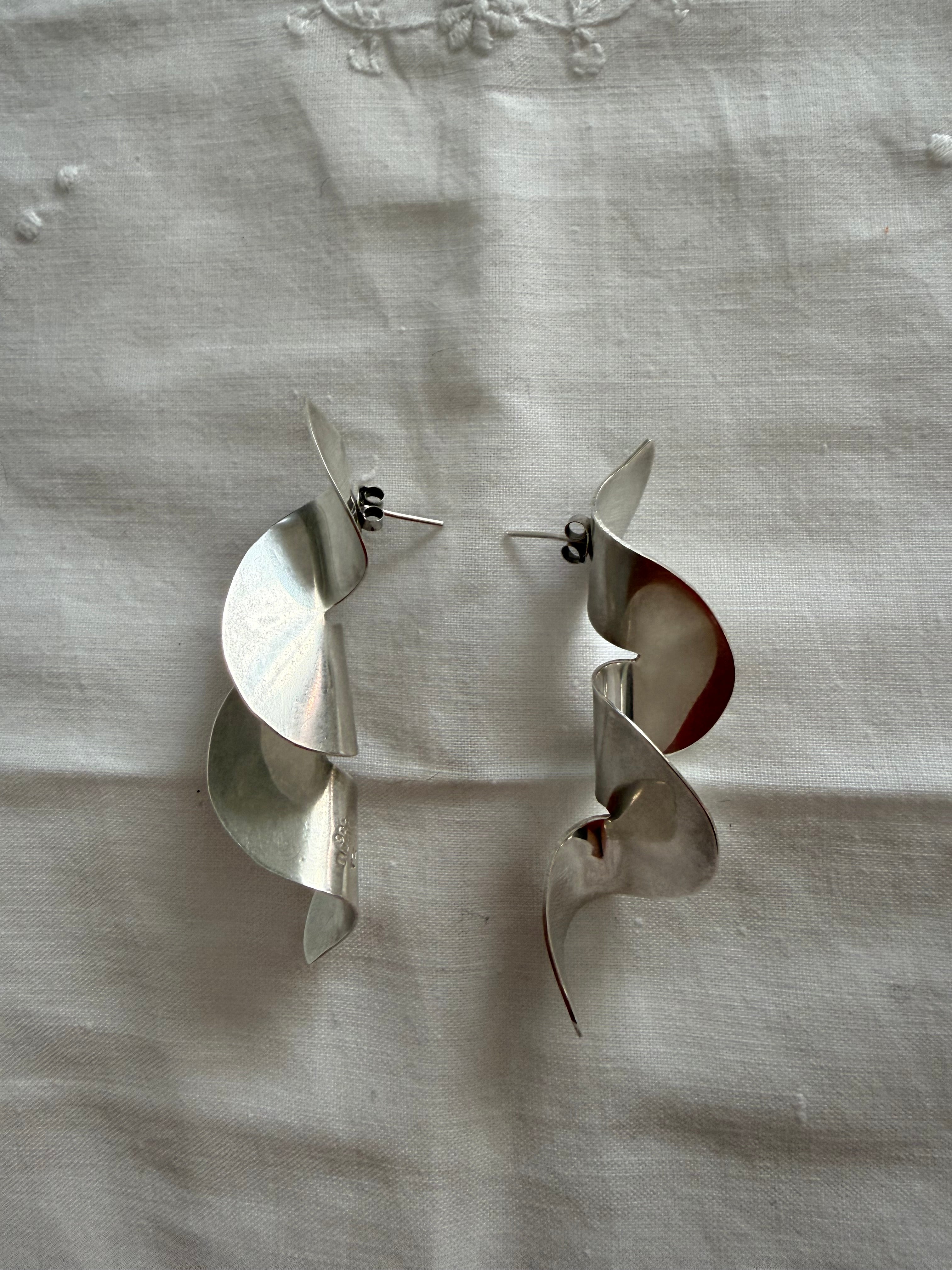 Silver 925 earrings 80s rare and unique