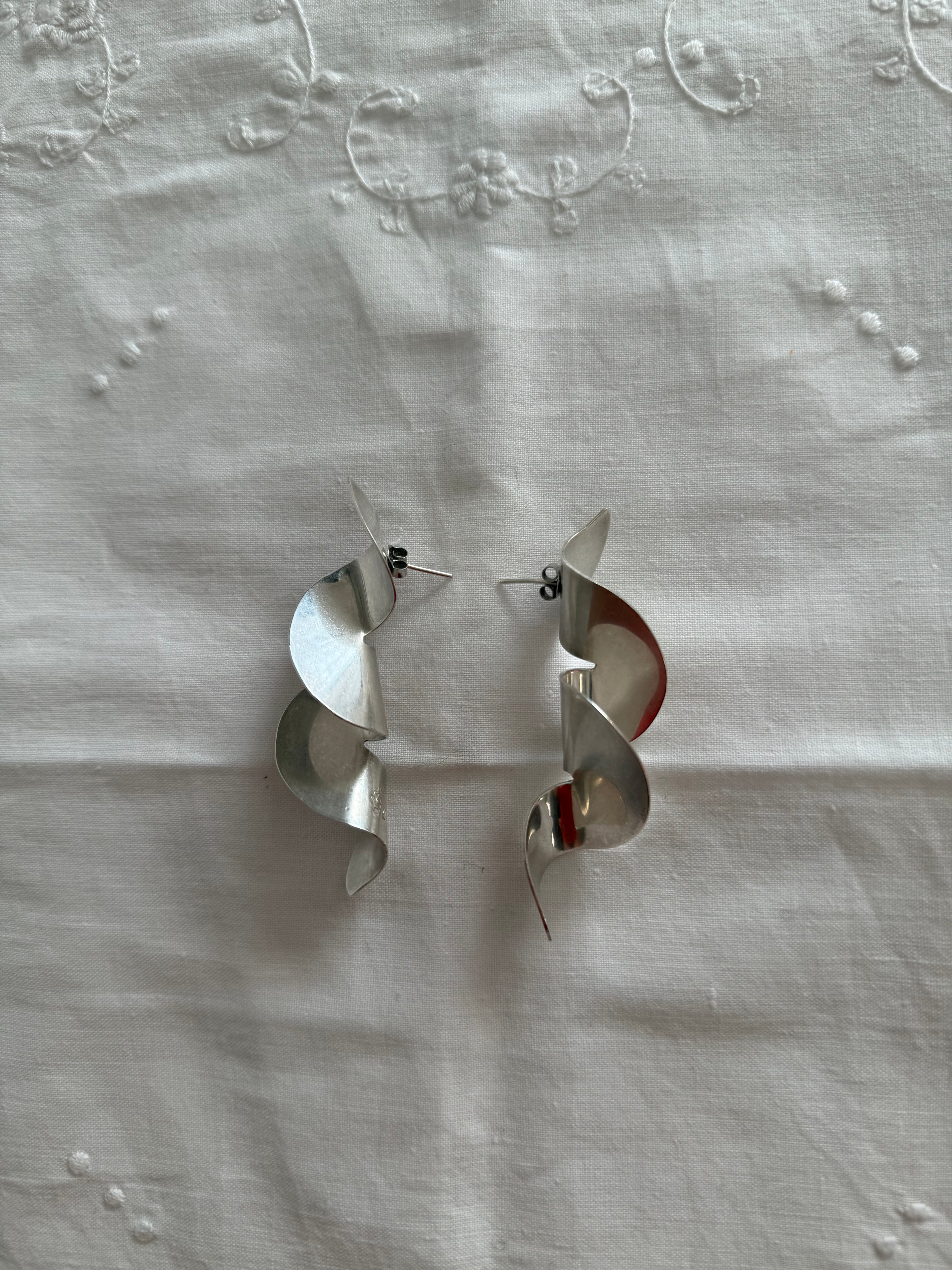 Silver 925 earrings 80s rare and unique