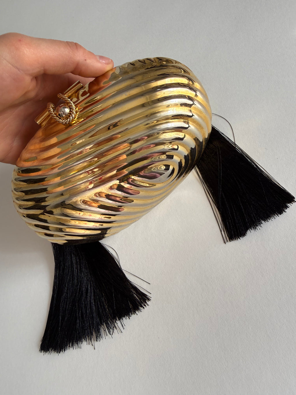 Gold clutch 80s tassels