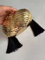 Gold clutch 80s tassels
