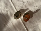 Large oval earrings 925 silver corrugated clip-on Mexico