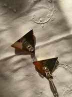 Earrings Mexico silver 925 clip triangle shape