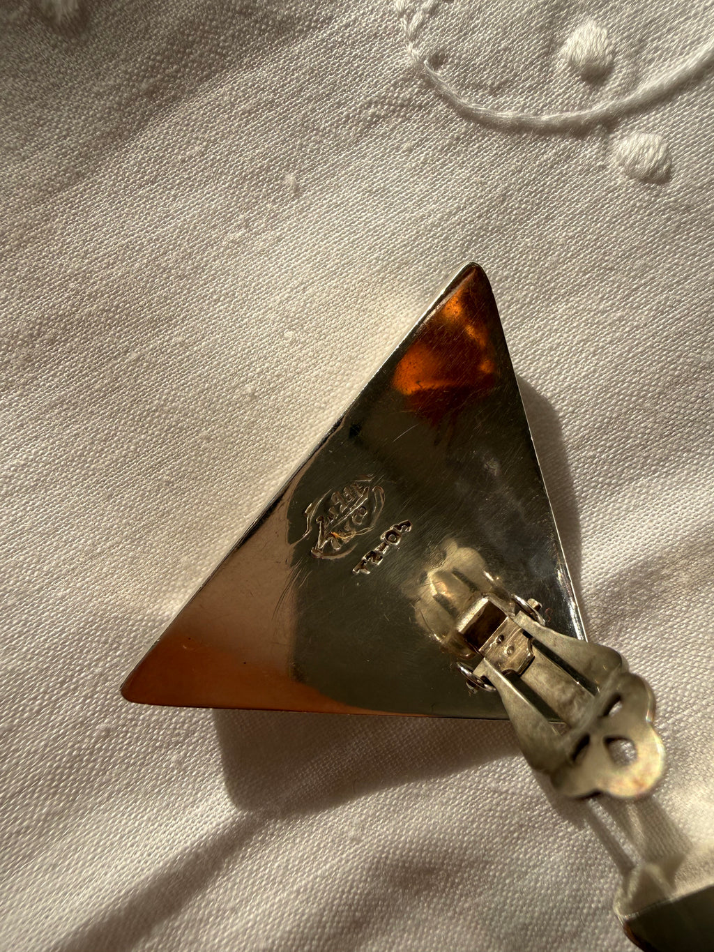 Earrings Mexico silver 925 clip triangle shape