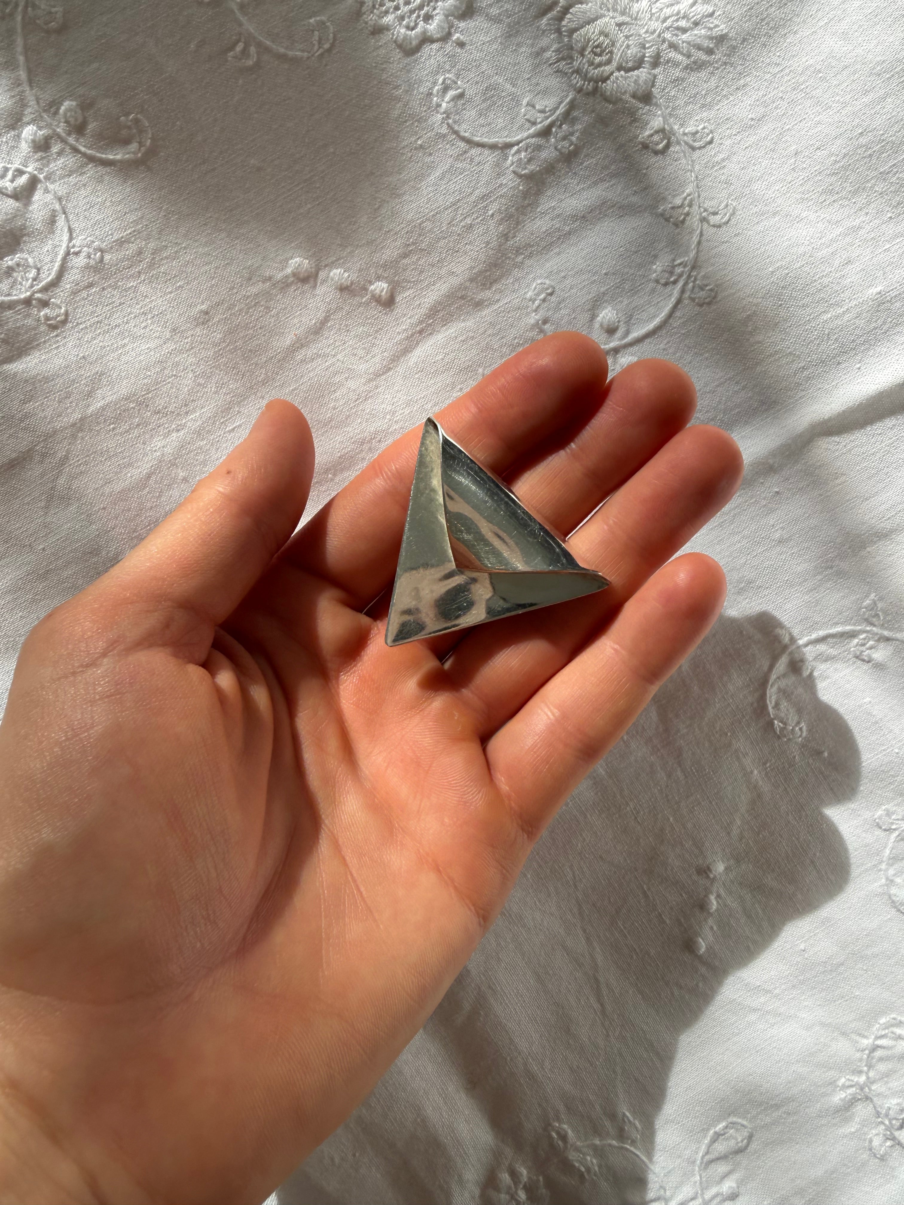 Earrings Mexico silver 925 clip triangle shape