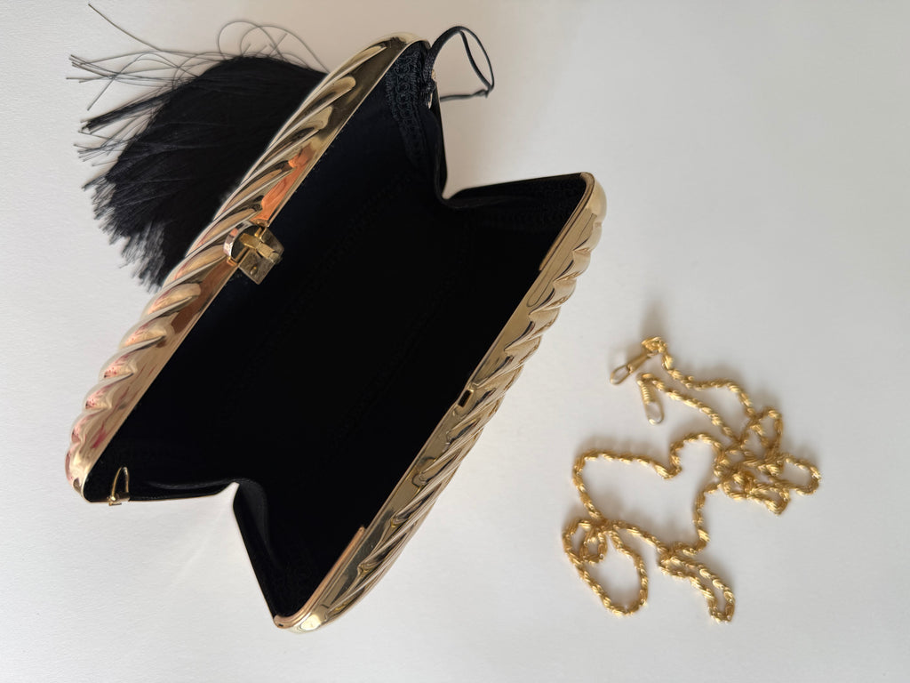 Gold clutch vintage 80s