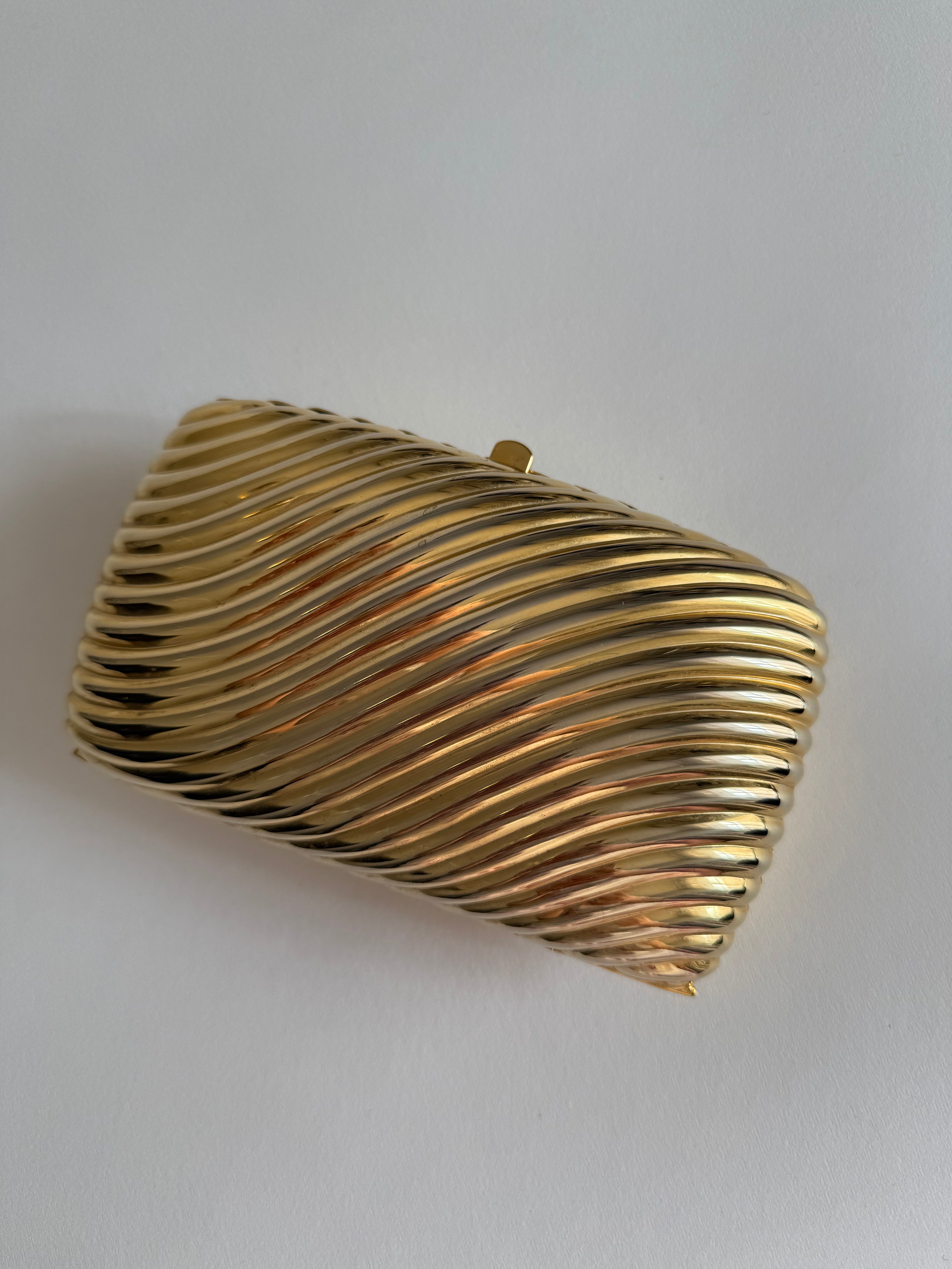 Italian gold metal clutch