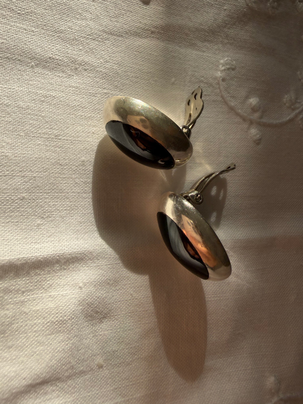 Vintage silver clip earrings 925 sterling Mexico