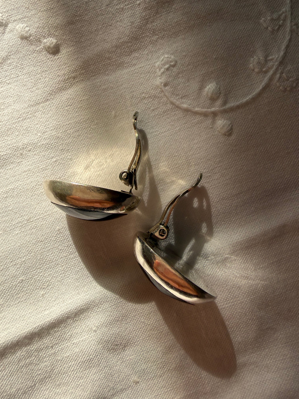 Vintage silver clip earrings 925 sterling Mexico