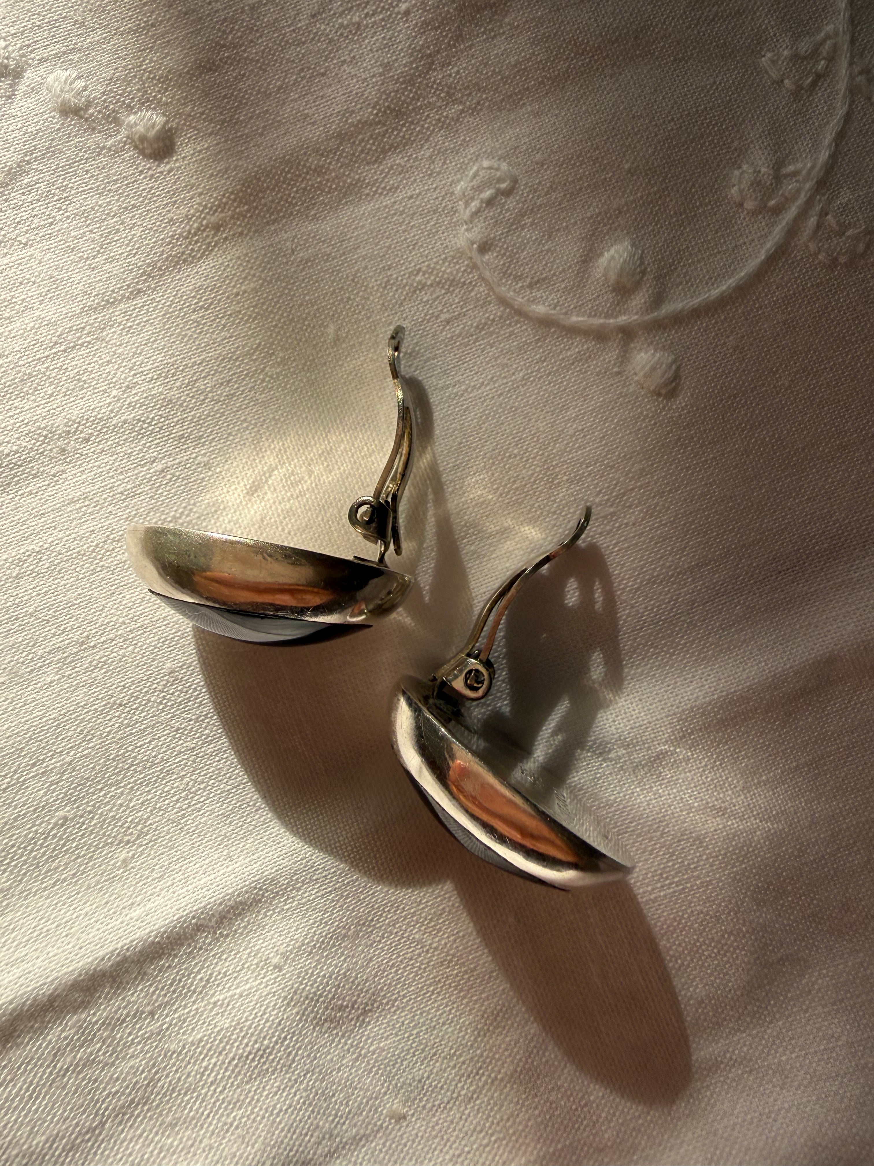 Vintage silver clip earrings 925 sterling Mexico