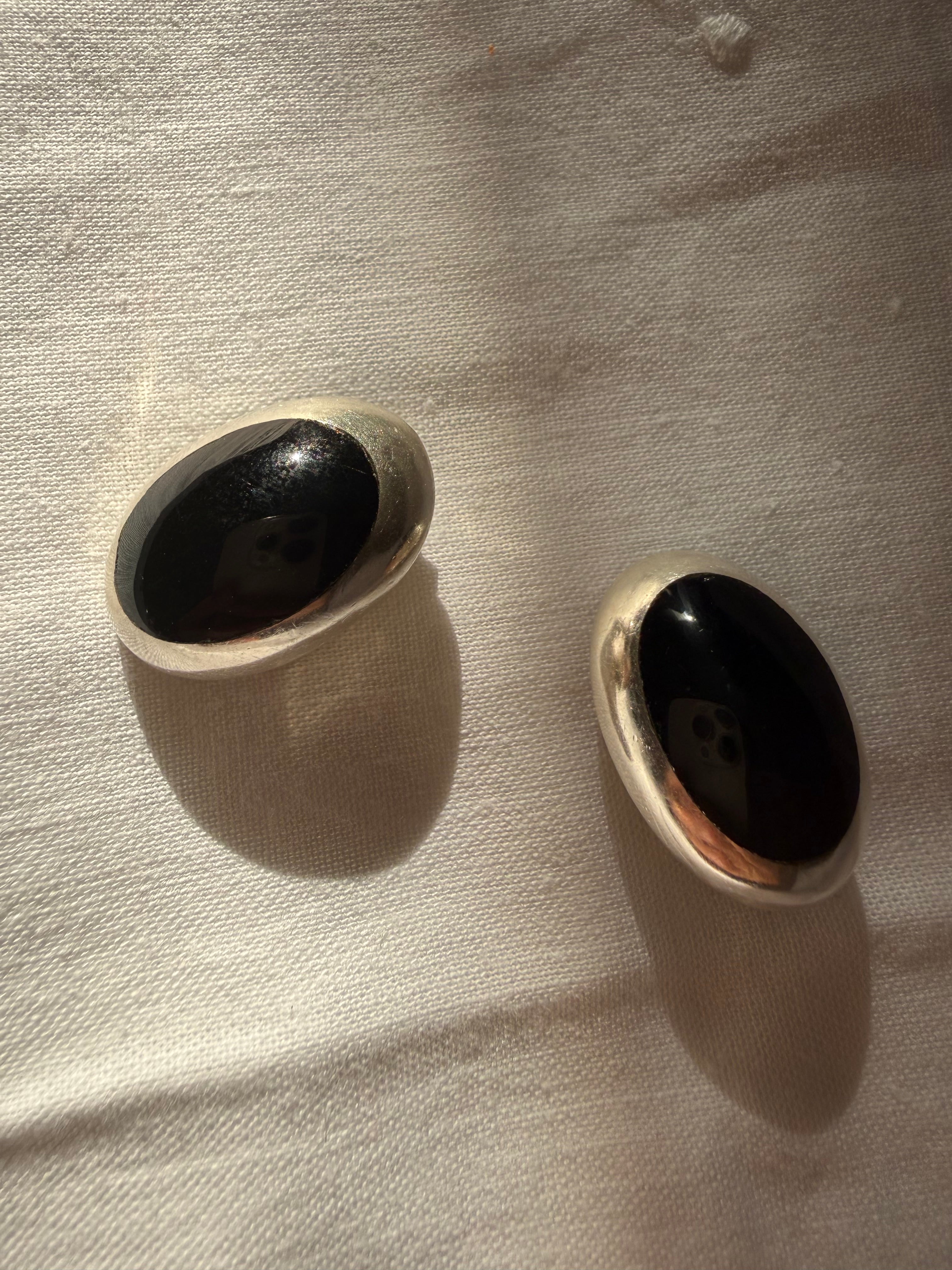 Vintage silver clip earrings 925 sterling Mexico