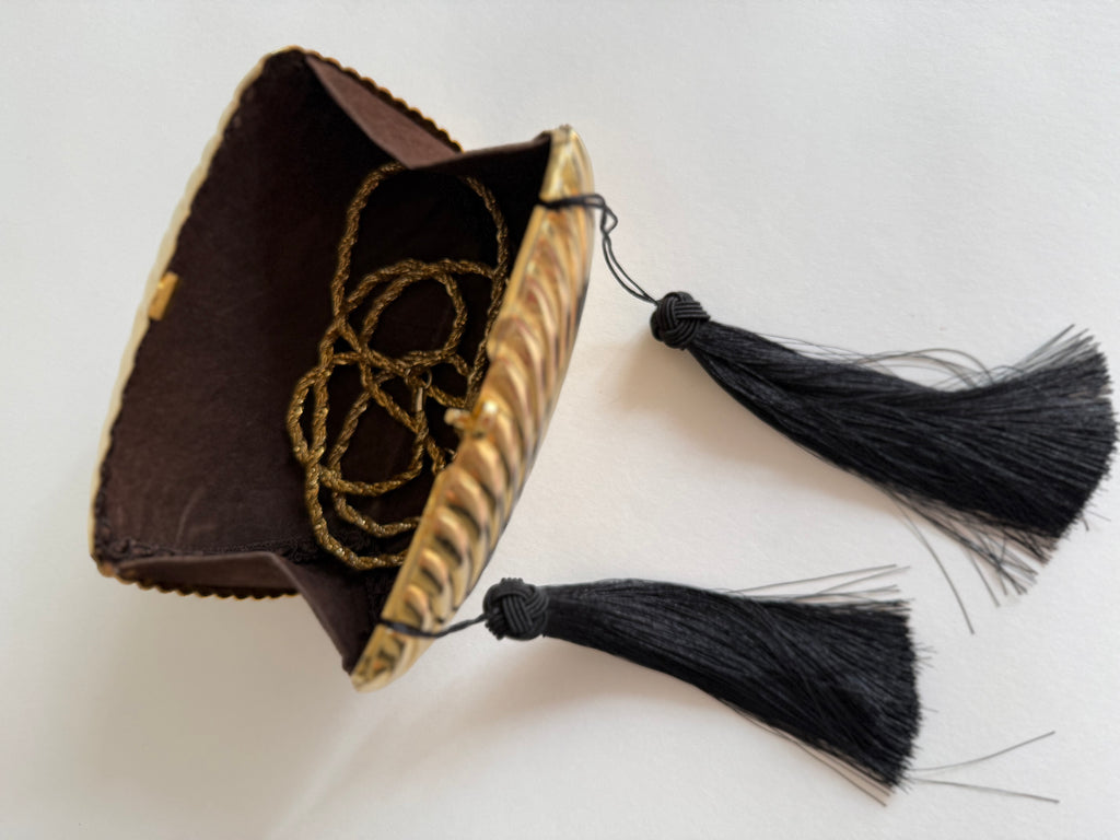 Italian gold metal clutch