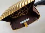 Italian gold metal clutch