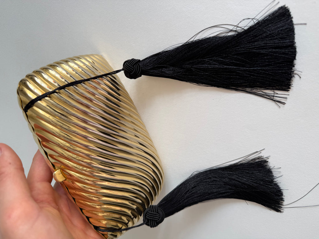 Italian gold metal clutch