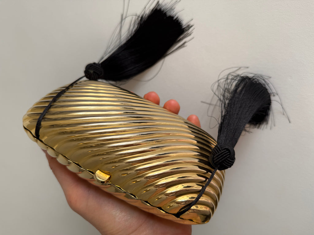 Italian gold metal clutch