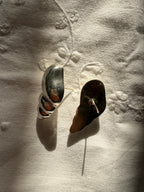 925 silver earrings Mexico vintage shell shape