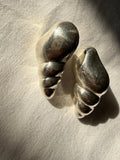 925 silver earrings Mexico vintage shell shape