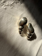 925 silver earrings Mexico vintage shell shape