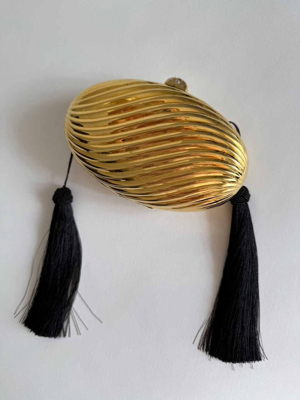 Gold vintage egg clutch tassels