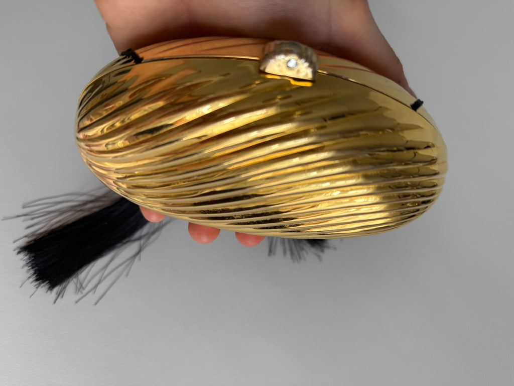 Gold vintage egg clutch tassels