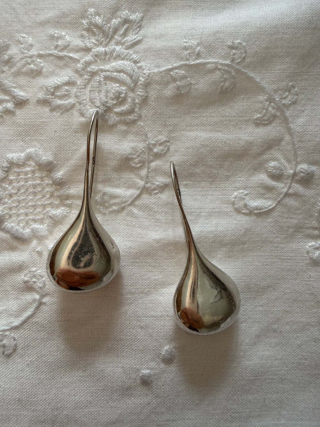 silver 925 drop earrings 90s rare