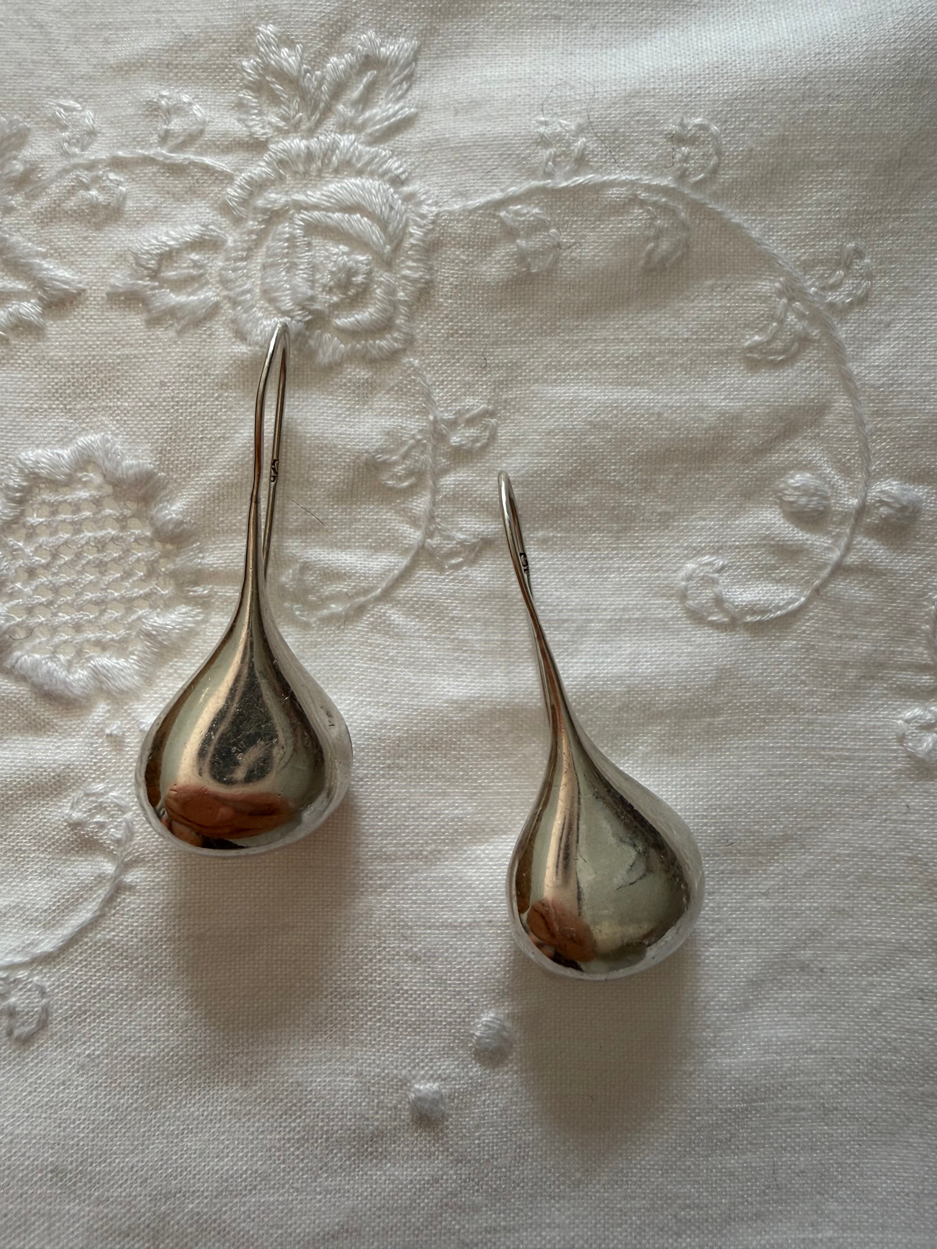 silver 925 drop earrings 90s rare