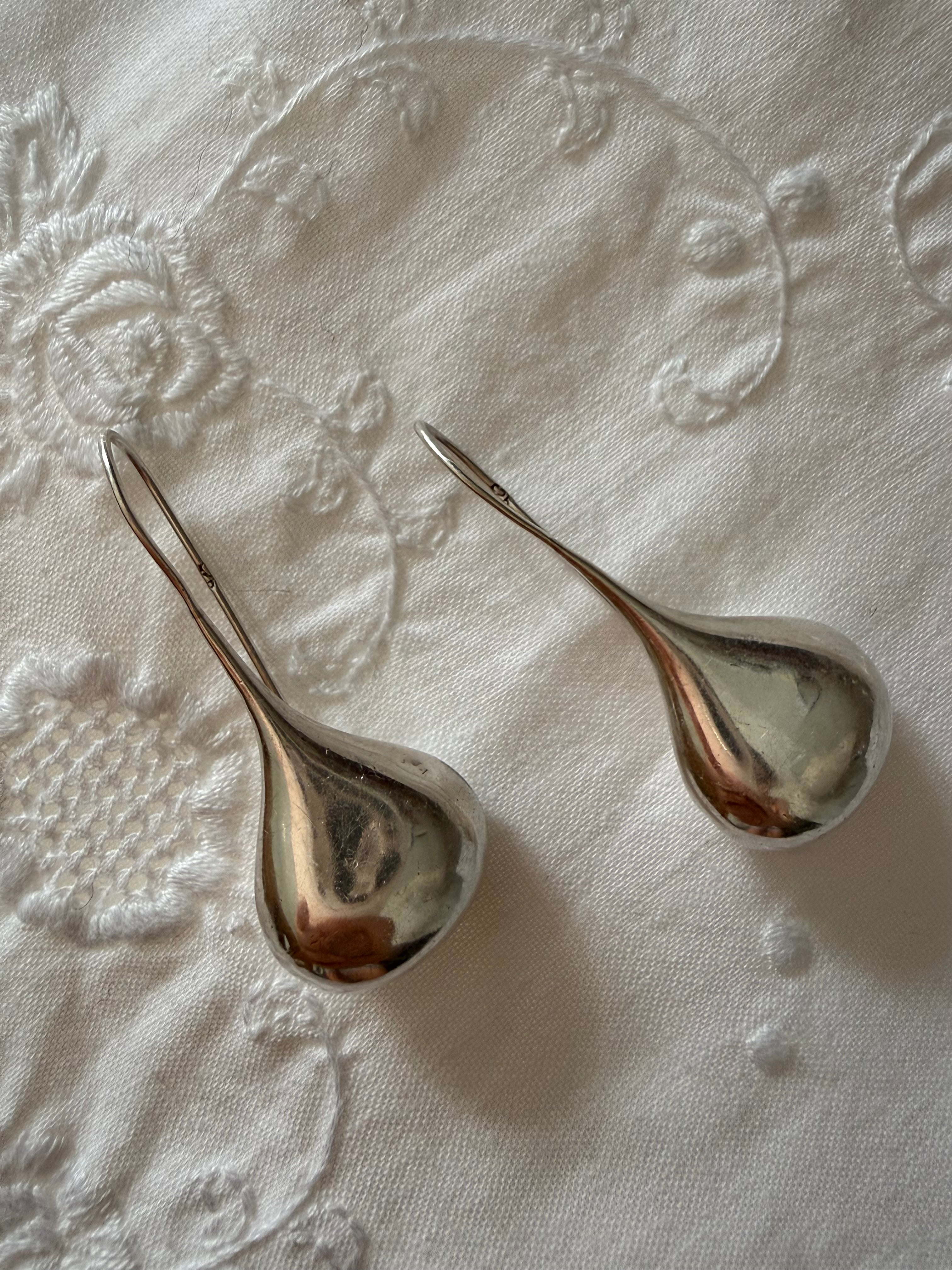 silver 925 drop earrings 90s rare