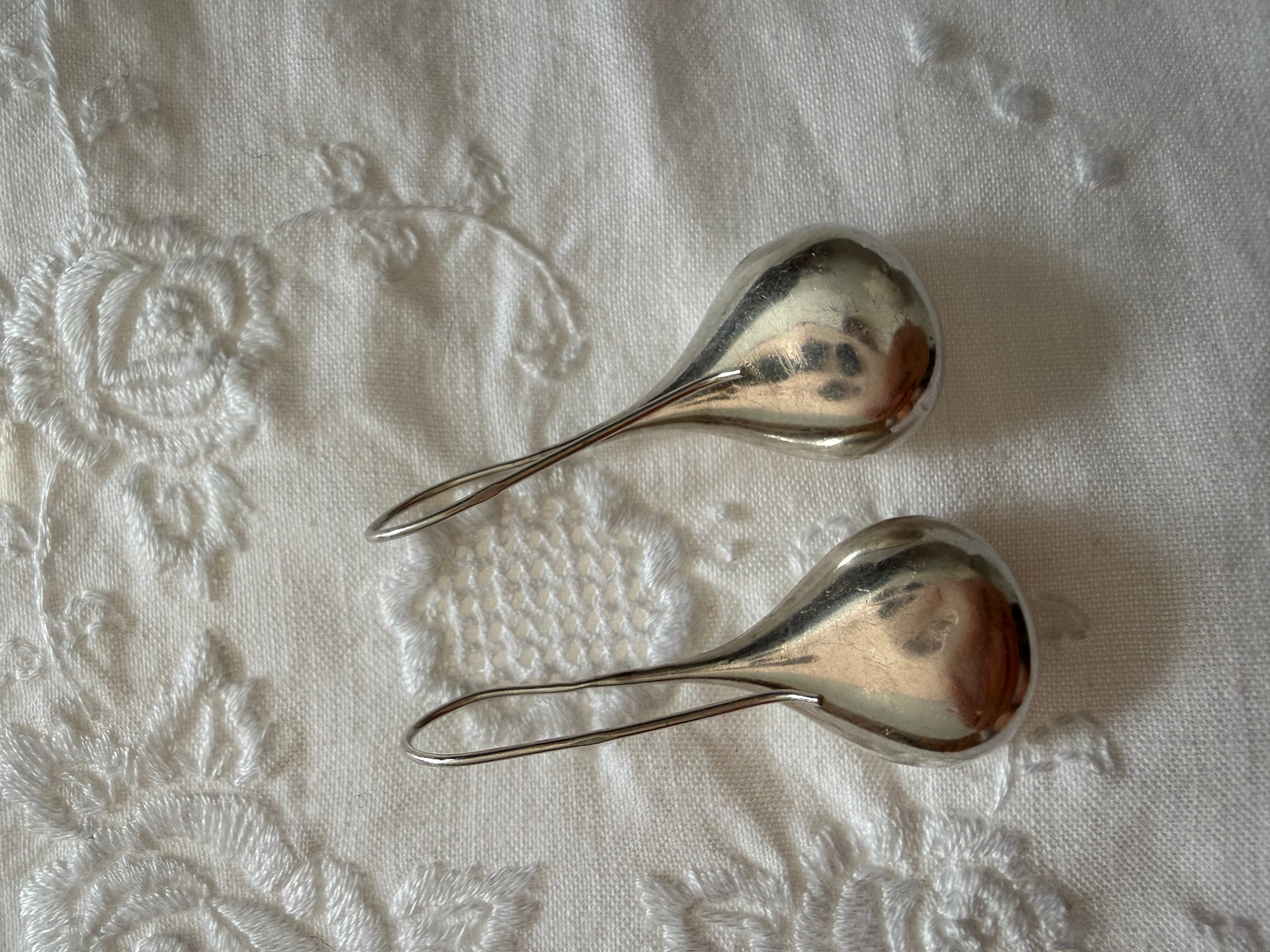 silver 925 drop earrings 90s rare