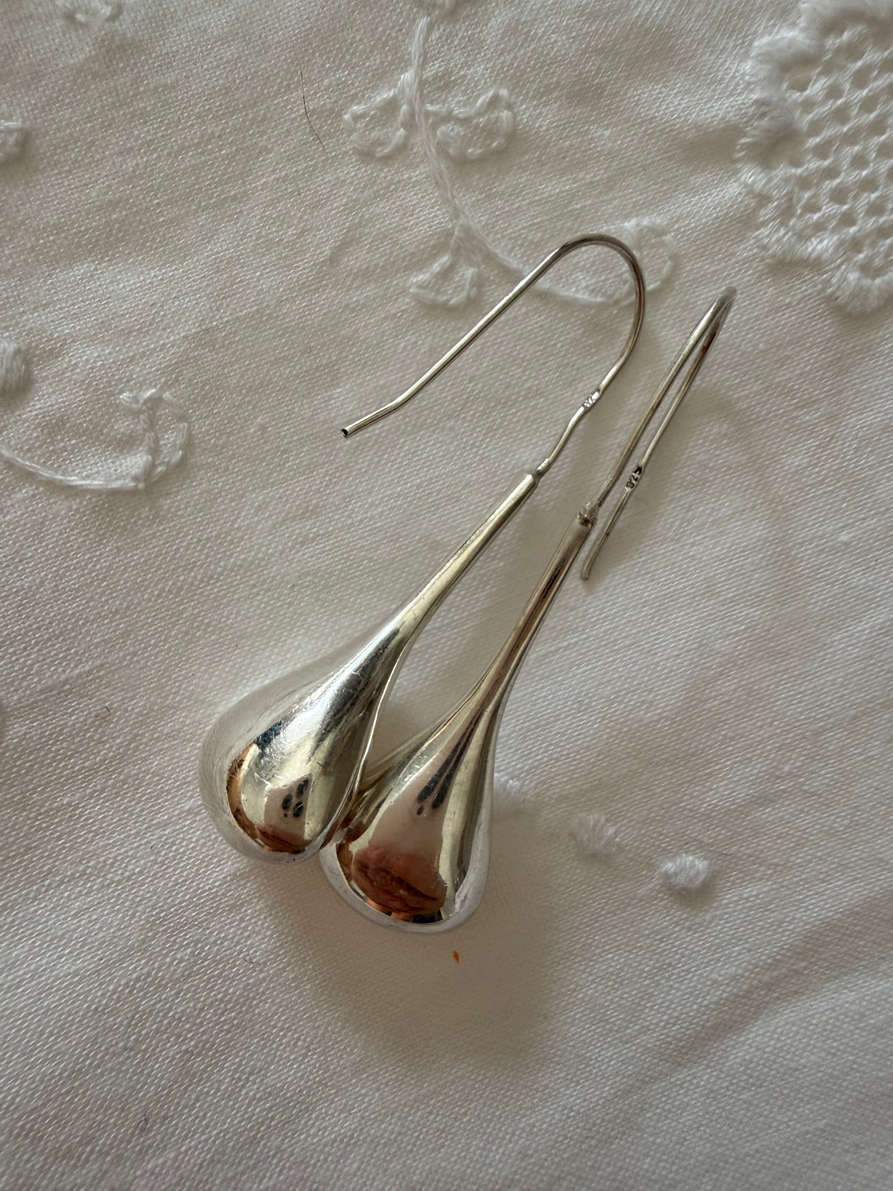 925 silver drop vintage pendant teardrop 90s