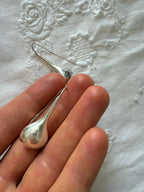 925 silver 70s 80s drop earrings teardrop pendants vintage Mexico