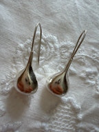 925 silver earrings drops teardrop pendants 90s vintage