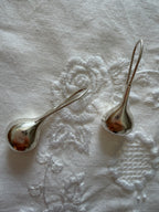 925 silver earrings drops teardrop pendants 90s vintage