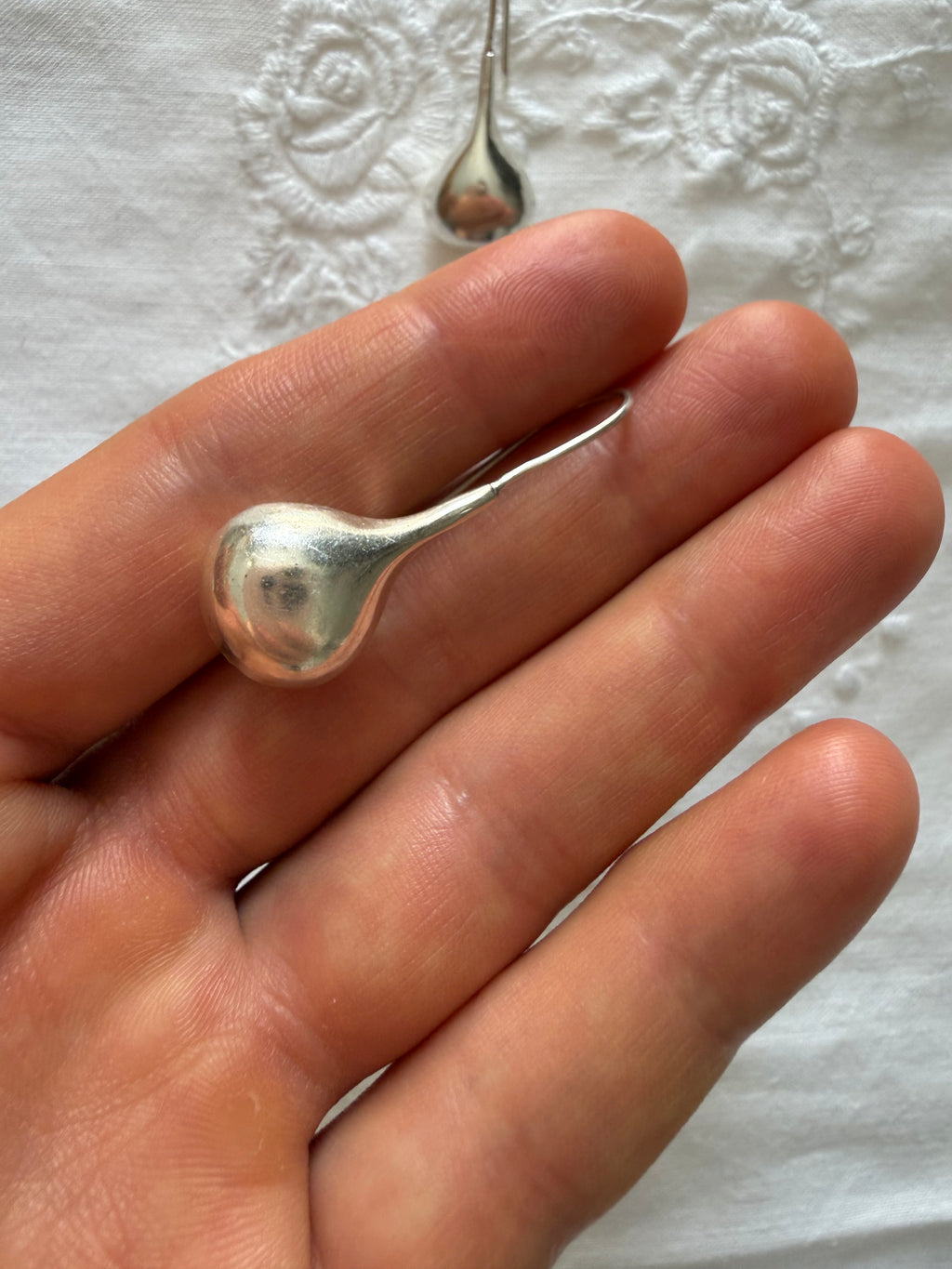 925 silver earrings drops teardrop pendants 90s vintage