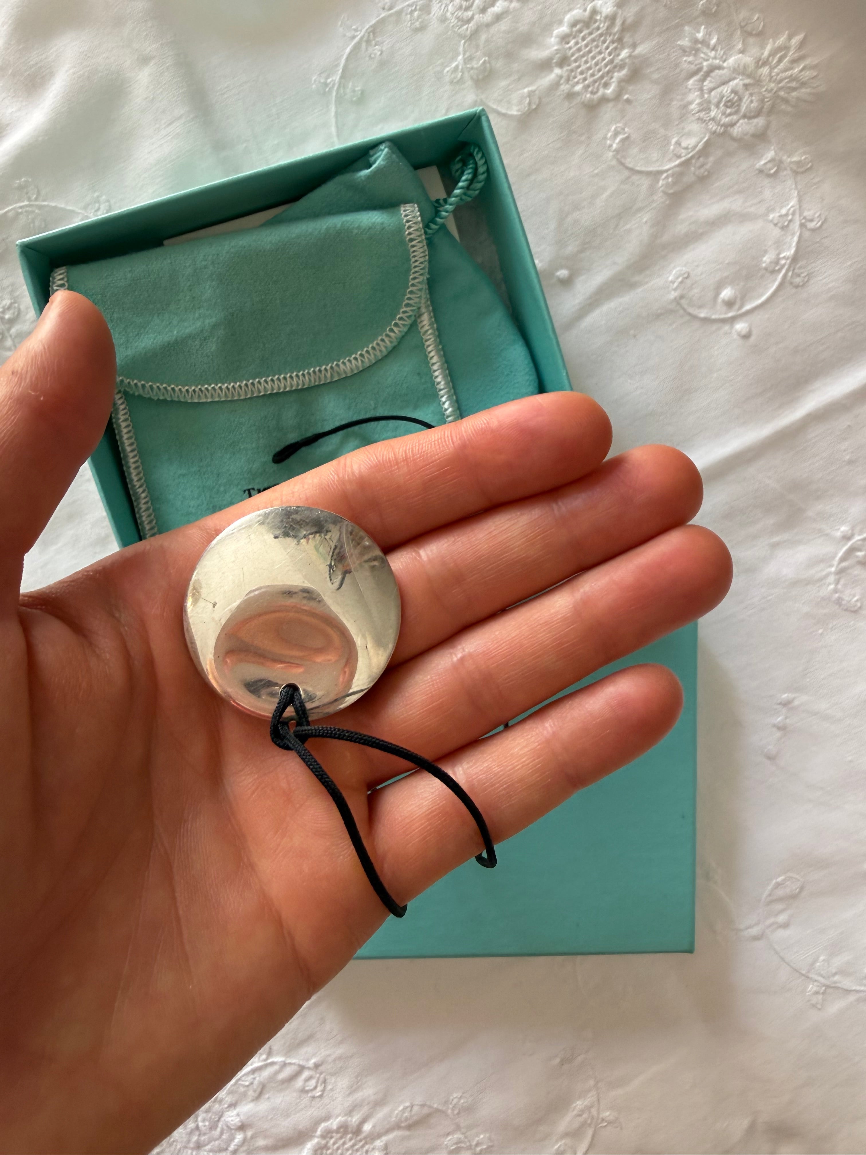 Tiffany&Co. Elsa Peretti Cord round pendant necklace 925