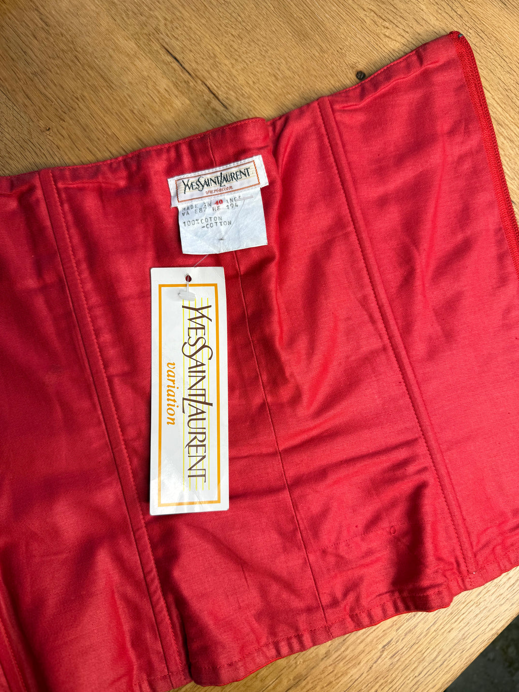 Yves Saint Laurent bustier red top 80s