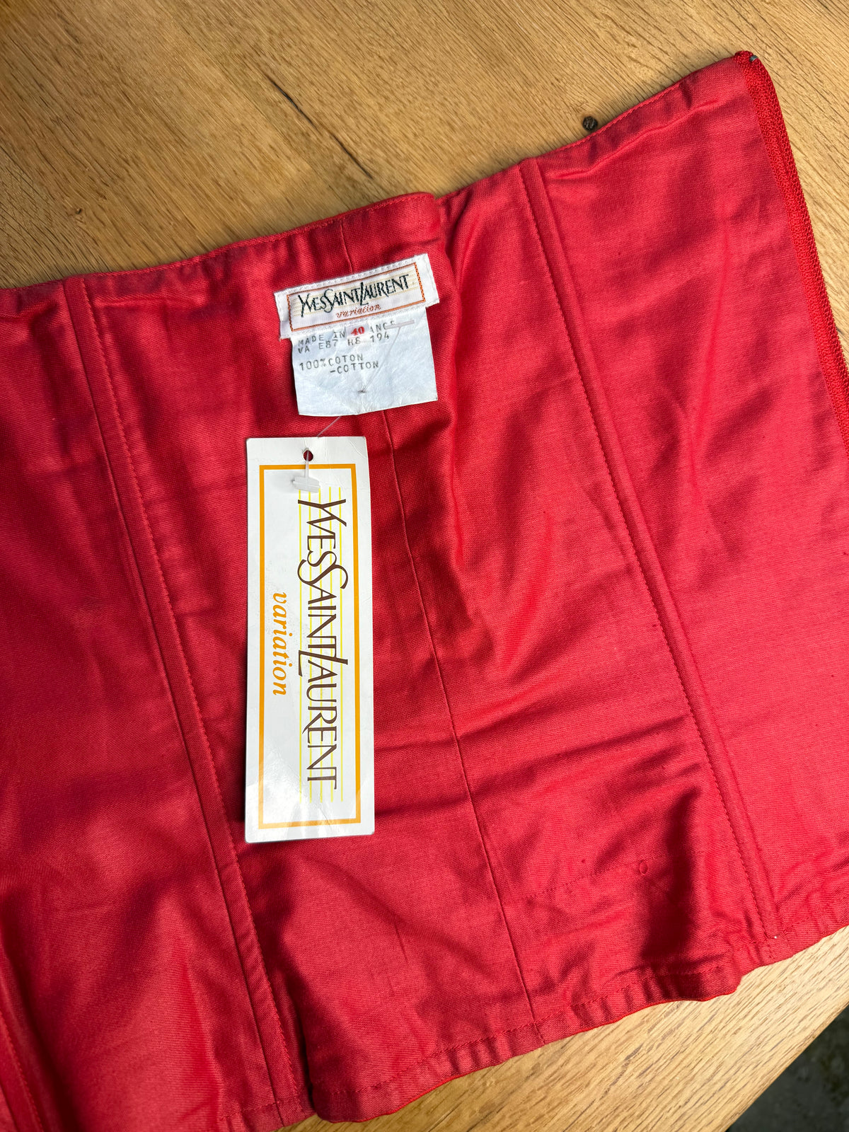 Yves Saint Laurent bustier red top 80s