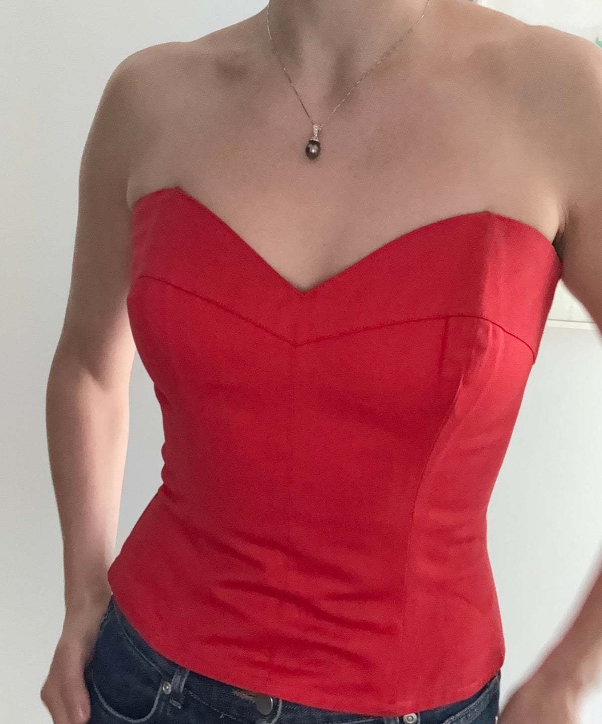 Yves Saint Laurent bustier red top 80s