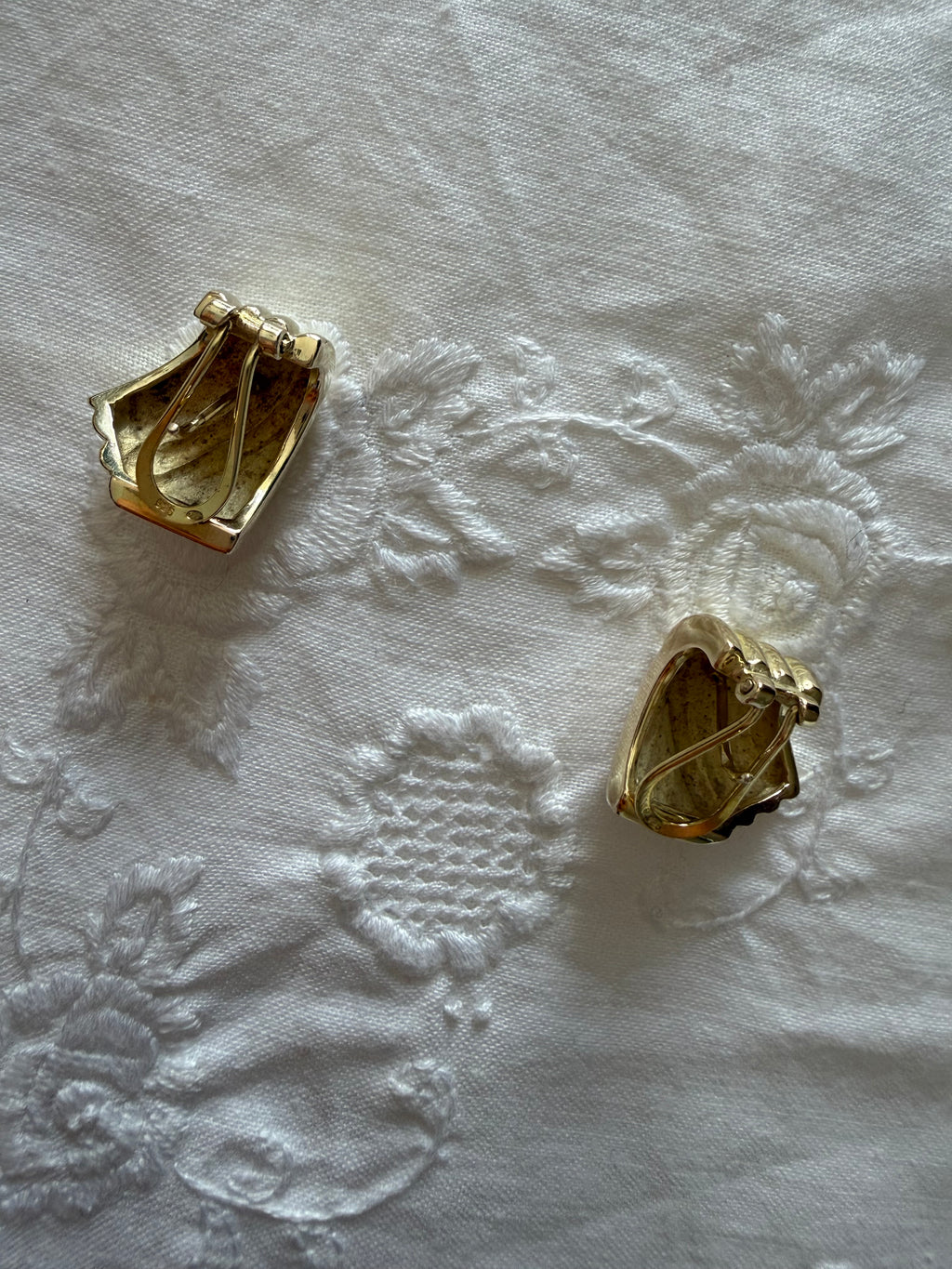 Vintage 925 silver earrings wet in gold