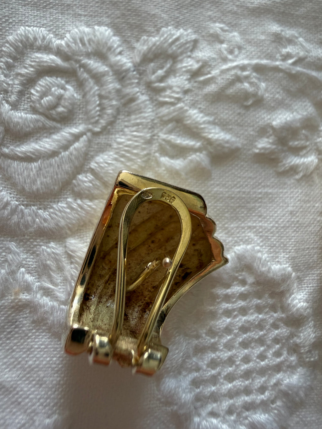 Vintage 925 silver earrings wet in gold