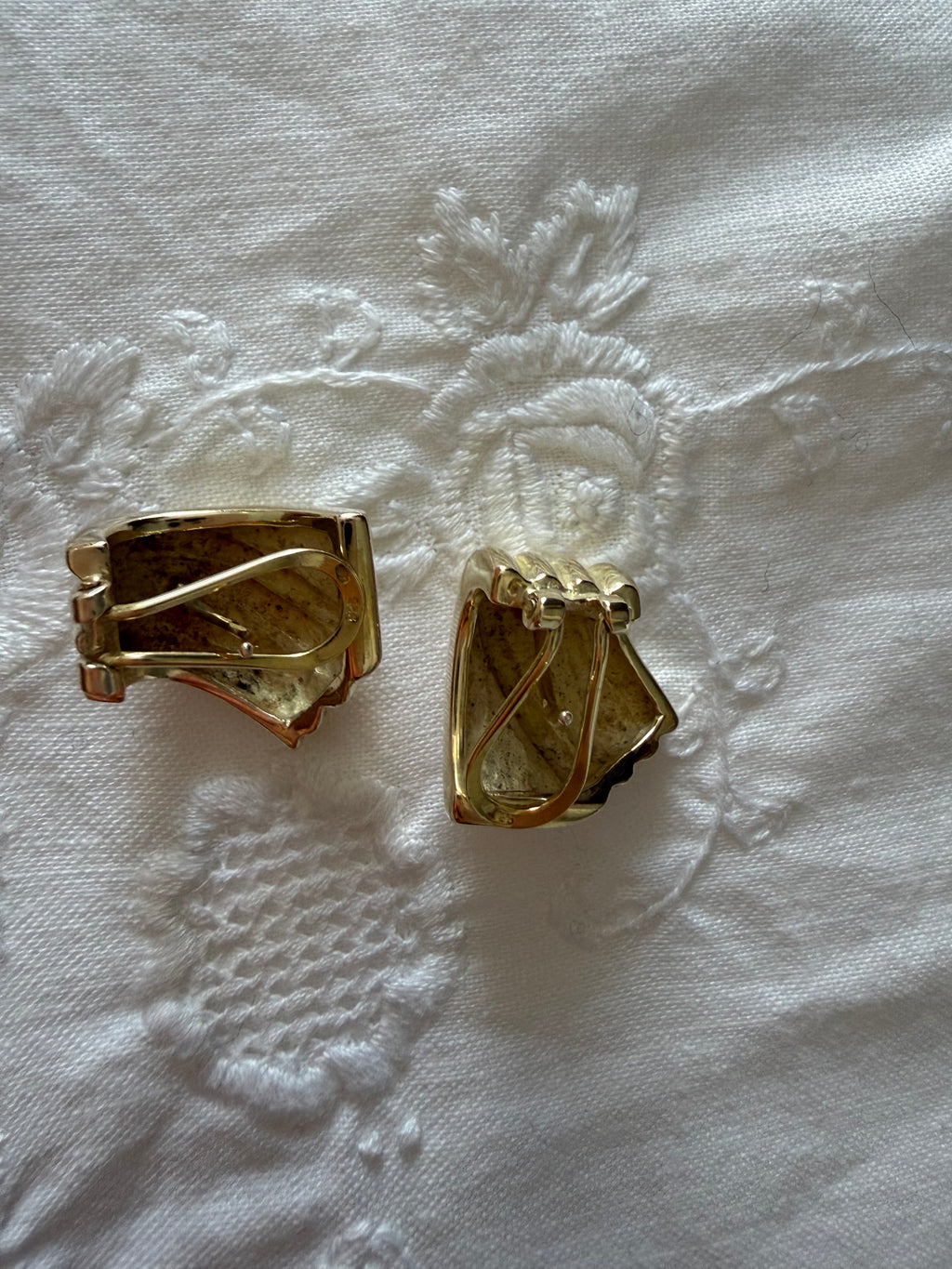 Vintage 925 silver earrings wet in gold
