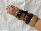 Vintage brown black gradient plastic bracelets