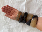Vintage brown black gradient plastic bracelets