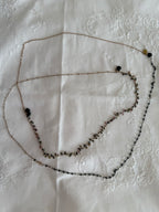 Necklace unique piece semi-precious stone crystals