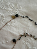 Necklace unique piece semi-precious stone crystals