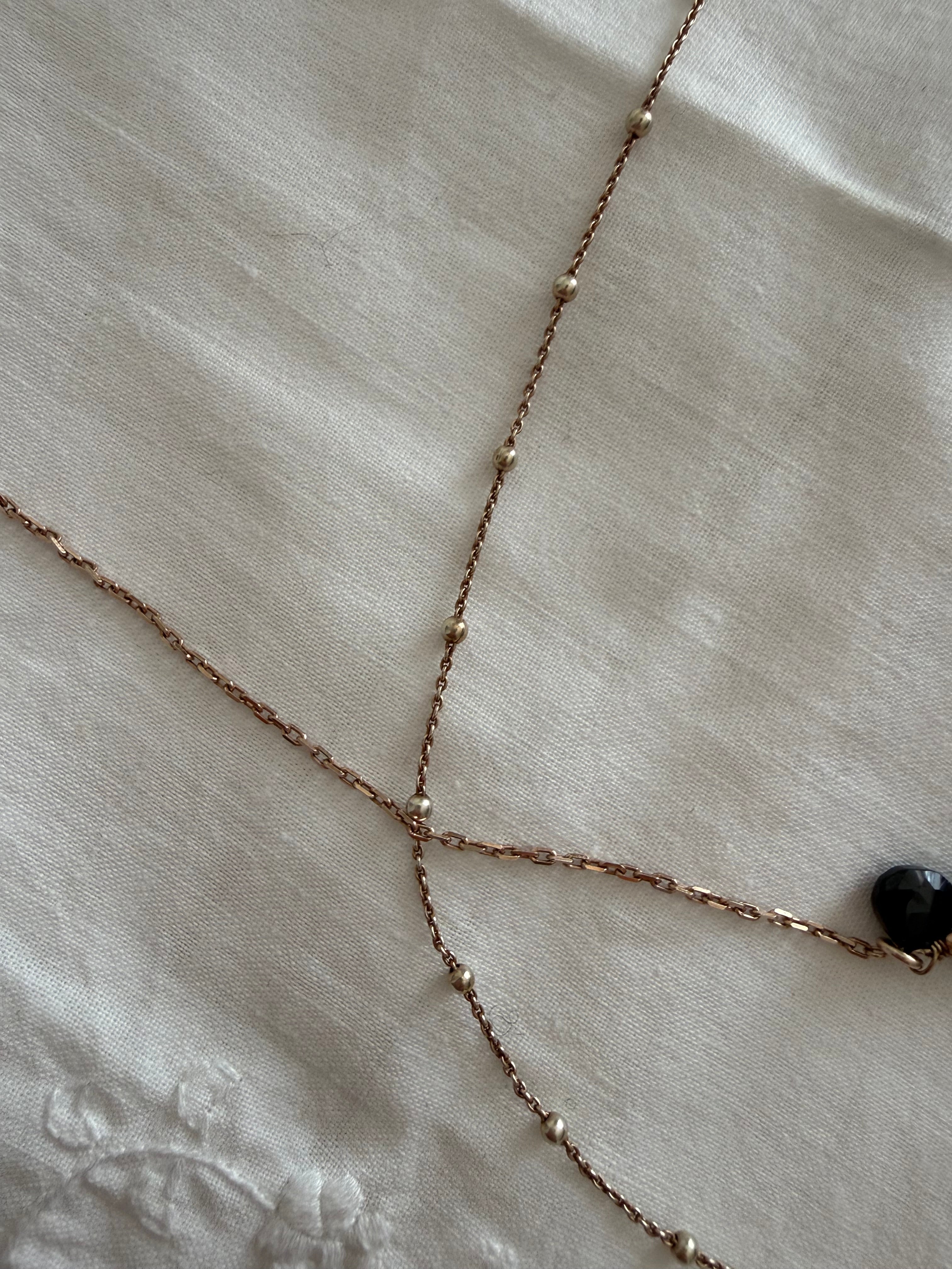 Necklace unique piece semi-precious stone crystals