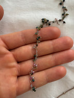 Necklace unique piece semi-precious stone crystals